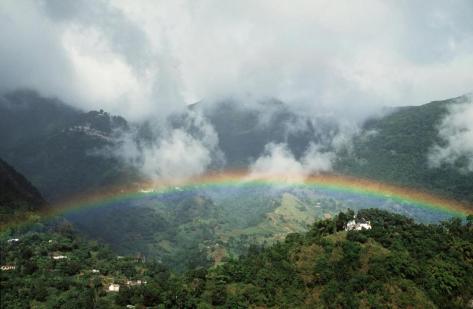 Rainbow over the Blue Mountains at Strawberry Hill Jamaica
